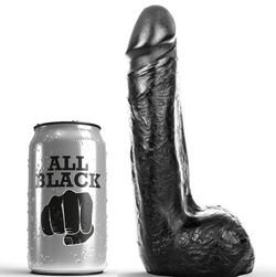 ALL BLACK - DILDO REALÍSTICO NEGRO SUAVE 20 CM