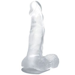BAILE - DILDO REALÍSTICO CON VENTOSA Y TESTÍCULOS 16.7 CM TRANSPARENTE