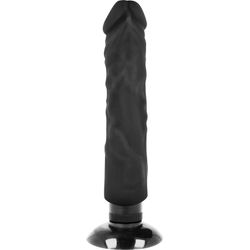 BASECOCK - VIBRADOR REALÍSTICO 2-1 NATURAL NEGRO 20 CM -O- 4 CM
