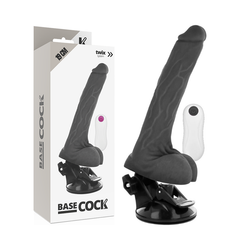 BASECOCK - VIBRADOR REALÍSTICO CONTROL REMOTO NEGRO 19 CM -O- 4 CM
