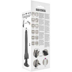 BASECOCK - VIBRADOR REALÍSTICO CONTROL REMOTO NEGRO 19 CM -O- 4 CM