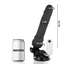 BASECOCK - VIBRADOR REALÍSTICO CONTROL REMOTO NEGRO 19.5 CM -O- 4 CM