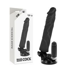 BASECOCK - VIBRADOR REALÍSTICO CONTROL REMOTO NEGRO 21 CM -O- 4 CM