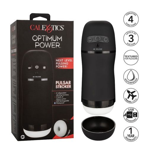 CALEXOTICS - OPTIMUM POWER MASTURBADOR CON VIBRACIÓN Y ONDAS ESTIMULADORAS