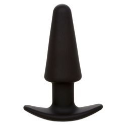 CALEXOTICS - ROCK BOTTOM PLUG ANAL CÓNICO 10 VIBRACIONES SILICONA NEGRO