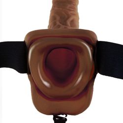 FETISH FANTASY SERIES - 9 ARNÉS CON TESTÍCULOS HUECO MAN 22.9 CM MARRÓN