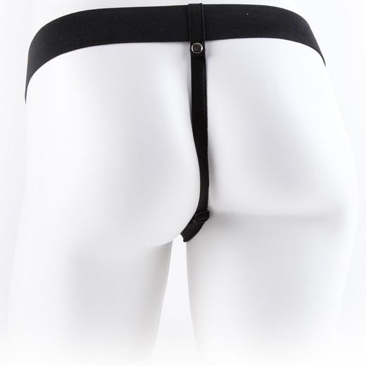 FETISH FANTASY SERIES - ARNÉS AJUSTABLE CONTROL REMOTO PENE REALÍSTICO CON TESTÍCULOS 17.8 CM