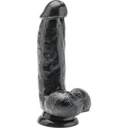 GET REAL - DILDO 12 CM CON TESTÍCULOS NEGRO
