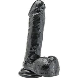 GET REAL - DILDO 18 CM CON TESTÍCULOS NEGRO