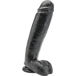 GET REAL - DILDO 25,5 CM CON TESTÍCULOS NEGRO