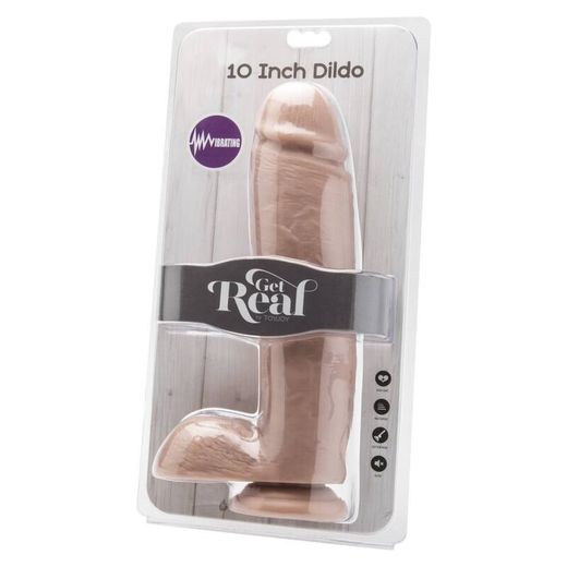 GET REAL - DILDO 25,5 CM CON TESTÍCULOS VIBRADOR NATURAL