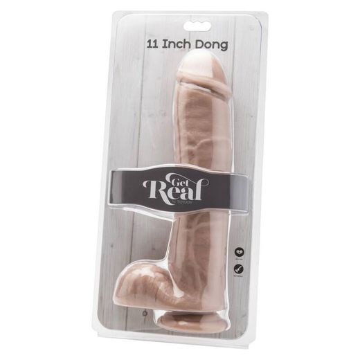 GET REAL - DILDO 28 CM CON TESTÍCULOS NATURAL