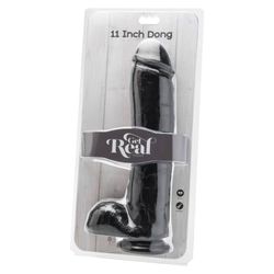 GET REAL - DILDO 28 CM CON TESTÍCULOS NEGRO