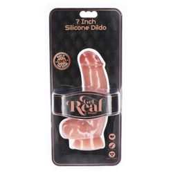 GET REAL - DILDO SILICONA 18 CM CON TESTÍCULOS NATURAL