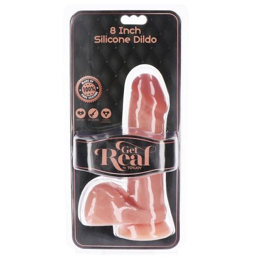 GET REAL - DILDO SILICONA 20,5 CM CON TESTÍCULOS NATURAL