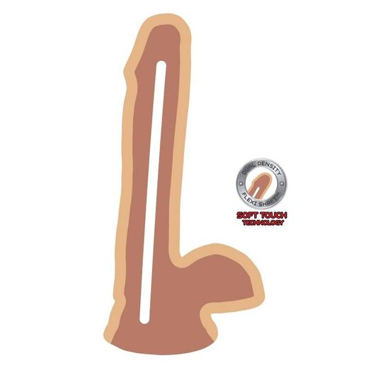 GET REAL - DUAL DENSITY DILDO 17 CM CON TESTÍCULOS NATURAL