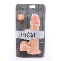 GET REAL - DUAL DENSITY DILDO 18 CM CON TESTÍCULOS NATURAL