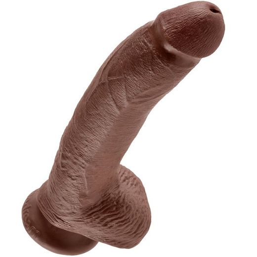 KING COCK - 9 PENE REALÍSTICO MARRÓN 22.9 CM