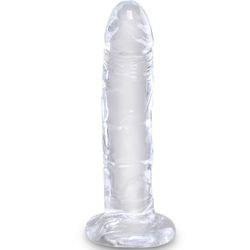 KING COCK - CLEAR PENE REALÍSTICO 15.5 CM TRANSPARENTE