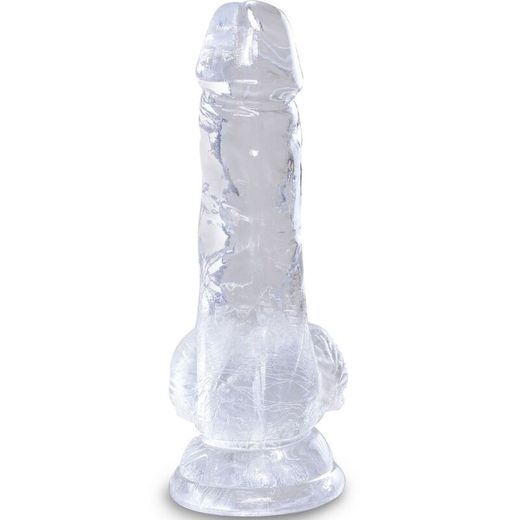 KING COCK - CLEAR PENE REALÍSTICO CON TESTÍCULOS 10.1 CM TRANSPARENTE