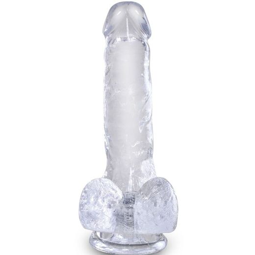 KING COCK - CLEAR PENE REALÍSTICO CON TESTÍCULOS 13.5 CM TRANSPARENTE