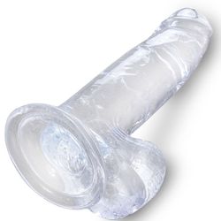 KING COCK - CLEAR PENE REALÍSTICO CON TESTÍCULOS 15.2 CM TRANSPARENTE