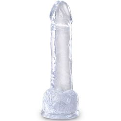 KING COCK - CLEAR PENE REALÍSTICO CON TESTÍCULOS 15.2 CM TRANSPARENTE