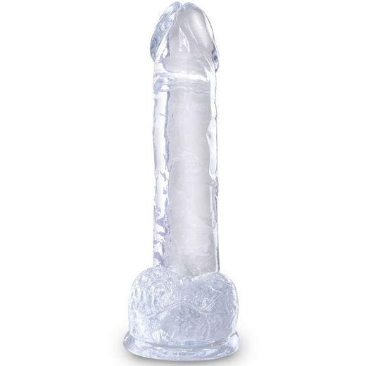KING COCK - CLEAR PENE REALÍSTICO CON TESTÍCULOS 15.2 CM TRANSPARENTE