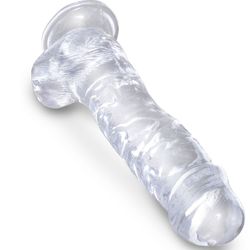 KING COCK - CLEAR PENE REALÍSTICO CON TESTÍCULOS 16.5 CM TRANSPARENTE