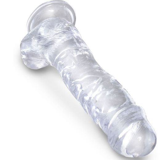 KING COCK - CLEAR PENE REALÍSTICO CON TESTÍCULOS 16.5 CM TRANSPARENTE