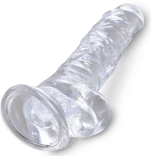 KING COCK - CLEAR PENE REALÍSTICO CON TESTÍCULOS 16.5 CM TRANSPARENTE