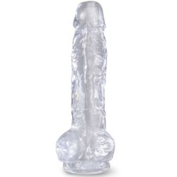 KING COCK - CLEAR PENE REALÍSTICO CON TESTÍCULOS 16.5 CM TRANSPARENTE