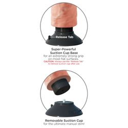 KING COCK - DILDO VIBRADOR CON TESTÍCULOS 25.5 CM COLOR NATURAL