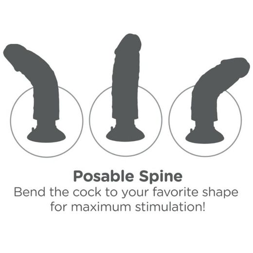 KING COCK - DILDO VIBRADOR MARRÓN 15.24 CM