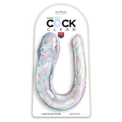 KING COCK - DOUBLE TROUBLE DILDO DOBLE 44 CM TRANSPARENTE
