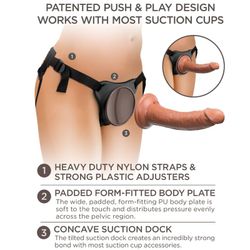 KING COCK - ÉLITE ARNÉS AJUSTABLE CONFORTABLE CON DILDO 17.8 CM