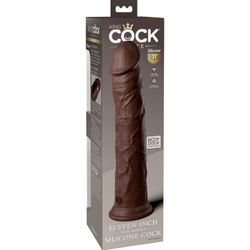 KING COCK - ÉLITE DILDO REALÍSTICO SILICONA 28 CM MARRON