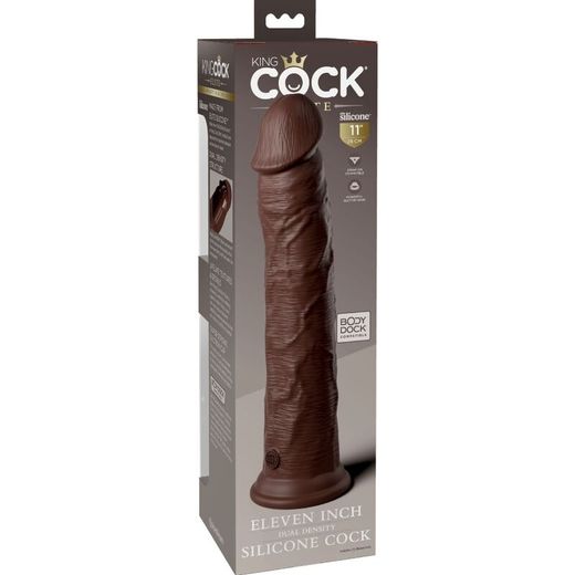 KING COCK - ÉLITE DILDO REALÍSTICO SILICONA 28 CM MARRON