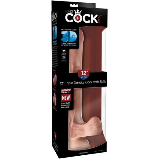 KING COCK - PENE REALÍSTICO 3D CON TESTÍCULOS 24.8 CM NATURAL