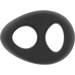 POWERING - SUPER FLEXIBLE Y RESISTENTE ANILLO PENE Y TESTÍCULOS  PR13  NEGRO