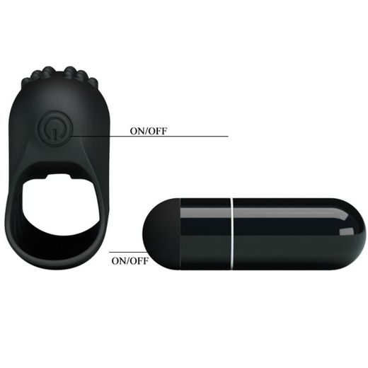 PRETTY LOVE - FLIRTATION DEDAL CON VIBRACIÓN STEWARD NEGRO