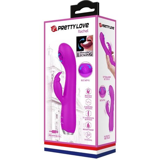 PRETTY LOVE - RACHEL VIBRADOR RECARGABLE CON ONDAS ESTIMULADORAS MORADO