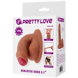 PRETTY LOVE - WARNELL DILDO ULTRA REALÍSTICO Y ELÁSTICO 9.5 CM MULATO