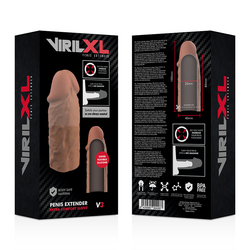 VIRILXL - EXTENSIÓN DE PENE LIQUID SILICONE V3 MARRÓN