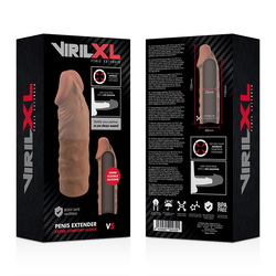 VIRILXL - EXTENSIÓN DE PENE LIQUID SILICONE V5 MARRÓN
