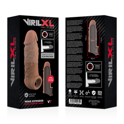 VIRILXL - EXTENSIÓN DE PENE LIQUID SILICONE V7 MARRÓN